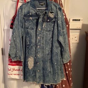 Distressed denim jacket